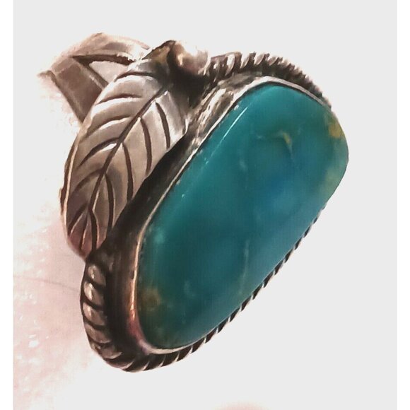 Navajo Native American Turquoise Sterling Ring s5 (1282) - Picture 3 of 5